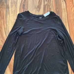GAP Luxe Black Long Sleeve tee NWT size Small. Very soft, finer fabric.